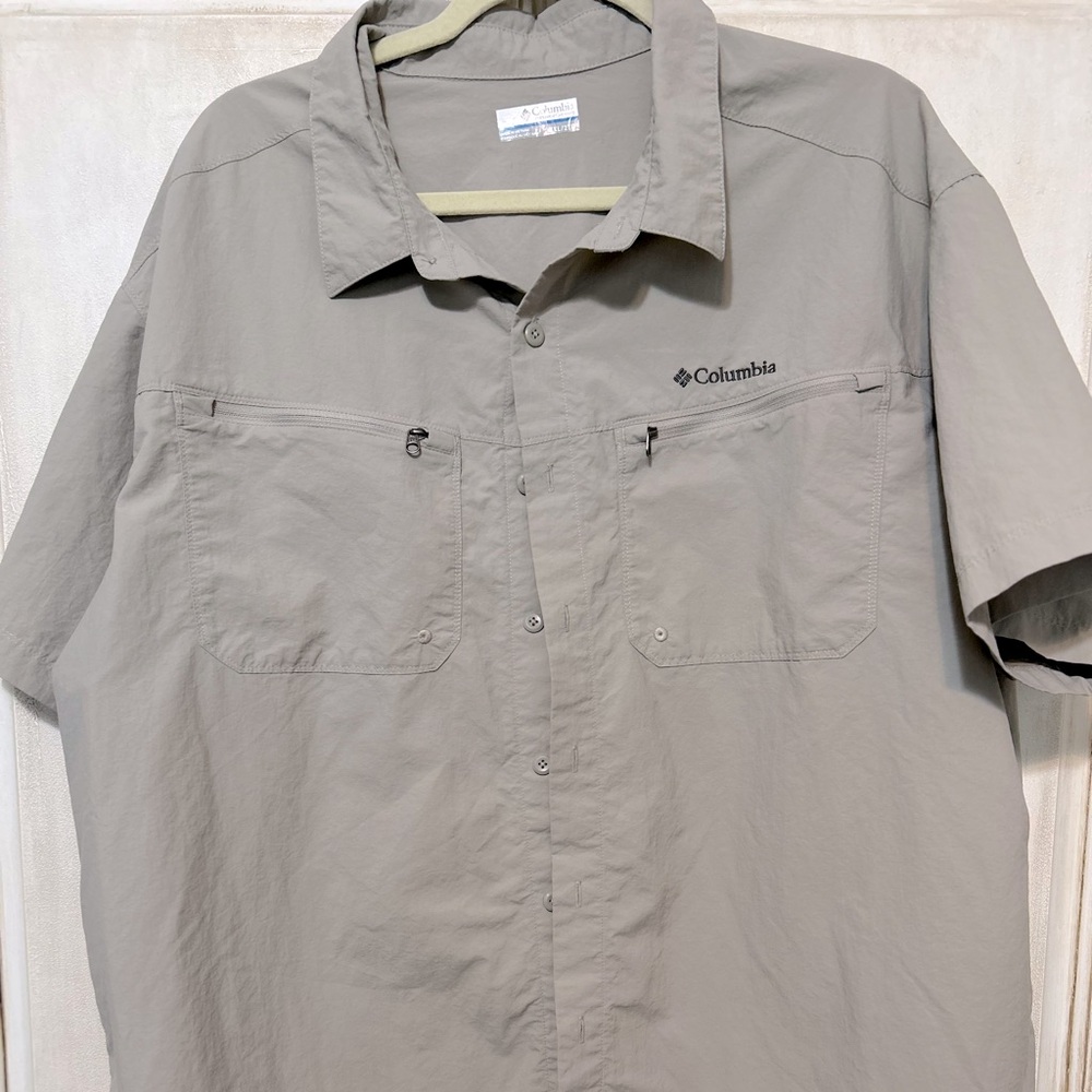 Mens Columbia Button Down Shirt XXL khaki